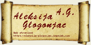Aleksija Glogonjac vizit kartica